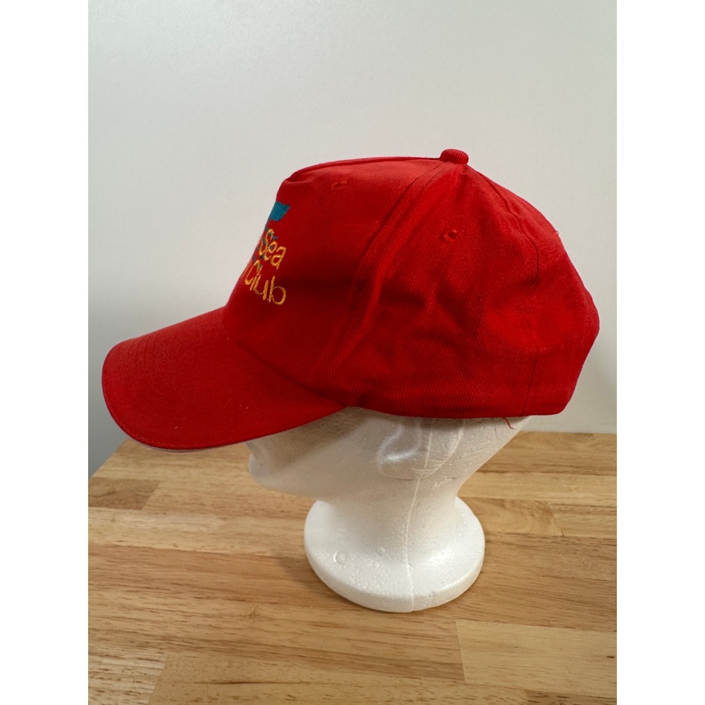 Dead Sea Souvenir Hat Red Baseball Cap Dead Sea Fishing Club Adjustable OSFM Hat - Picture 3 of 11